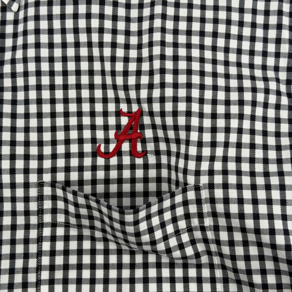 The Shirt Shop Mens Large Gingham Button Down Shirt Long Sleeve Embroidered A - Picture 4 of 13